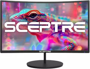 Curved 27" FHD 1080P 75Hz LED Monitor HDMI VGA Build-In Speakers, EDGE-LESS Meta - Picture 1 of 12