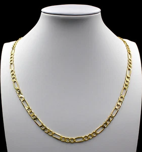 Real 10K Yellow Gold 2.5mm Figaro Link Chain Pendant Necklace 14"- 30" - Picture 1 of 8