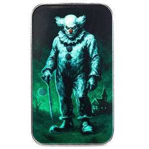 2025 - HALLOWEEN HORRORS CLOWN - 1oz 999 Silver Color Bar IN STOCK!! - Picture 1 of 3