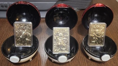 Pokemon 23K cartas oro 1999 Burger King 3 de 6! ¡Pikachu, Mewtwo y Polywhirl!⭐️⭐ Foto 1 de 4