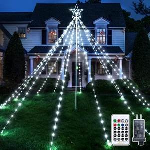 Christmas Lights Tree 340LED with Topper Star, IP67 Waterproof Remote Control Wa - Picture 1 of 12