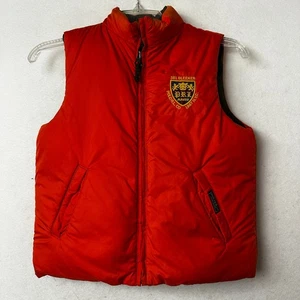 Polo Ralph Lauren Boys Size 6 Reversible Zip Puffer Down Vest Olive Green/Orange - Picture 1 of 7