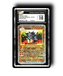 CGC 10 Rhydon 35/110 Legendary Collection Reverse Holo Pokemon - Picture 1 of 1