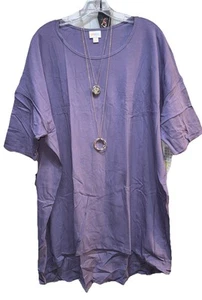 Tunica oversize nuova con etichette LuLaRoe 3XL tinta unita blu viola Irma misto cotone - Foto 1 di 8