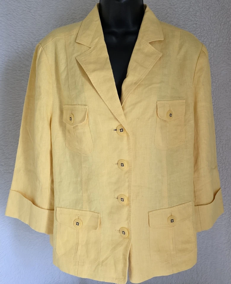 Studio Works Womens Blazer Jacket Coat Size M Medium 3/4 Sleeve Linen NEW - Image 1 of 4