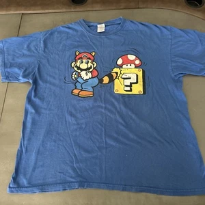 Vintage Super Mario Brothers Y2K Graphic t-shirt 2002 mushroom video game XL - Picture 1 of 9