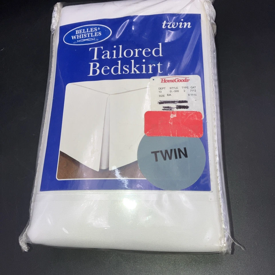 Belles & Whistles Full Ivory Tailored Bedskirt 54x75 14" Drop