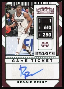 Reggie Perry 2020 Panini Contenders Draft Picks Game Ticket Green Auto #82 - Picture 1 of 2
