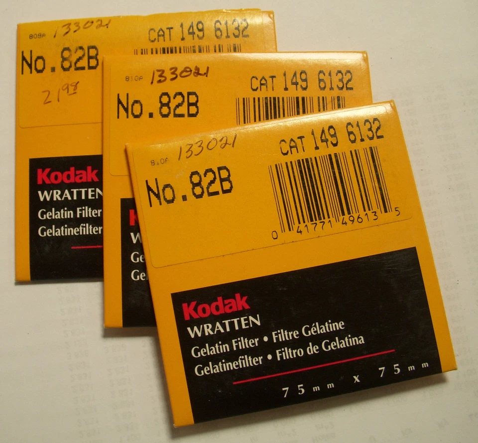 KODAK WRATTEN GELATIN FILTER NO 82B 3" or 75mm Square - Image 1 of 1