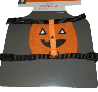 New Dog  Halloween Harness Adjustable Jack-O-Lantern XS - Image 1 of 2