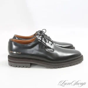 LNWOB 1X WORN Common Projects Made in Italy 2352 Black Polished Leather Shoes 45 - Picture 1 of 8