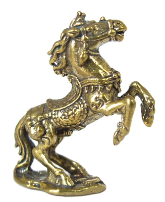Mini Figura de Bolsillo Caballo de Crianza de Latón Pequeño Animal Feng Shui Estatua 1" Foto 1 de 4