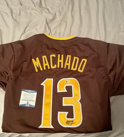 Autographed Manny Machado San Diego Brown Reprint Auto Jersey Men's Becket Cert Cover