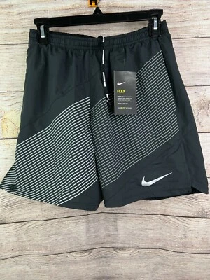 NUEVO Nike Flex 2 en 1 Dri-FIT Hombres Negro Pantalones Cortos para Correr Pequeños 857785 Entrepierna 7”  Foto 1 de 4