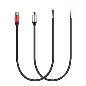 2Packs Speaker Wire RCA Audio Both Female Plug Jack Connector Adapter to Bare Wi - Picture 1 of 12