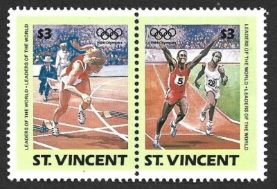 (BL) San Vicente 1984 Líderes del Mundo. Pista de los Juegos Olímpicos fina como nueva Foto 1 de 2