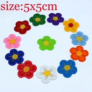 12X Flower Embroidery Patch Applique Iron On Patch design DIY Sew Iron On Badge - Picture 1 of 5