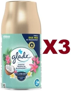 3PCS GLADE AUTOMATIC REFILL SPRAY EXOTIC TROPICAL BLOSSOMS 269ML DEODORANT - Picture 1 of 2