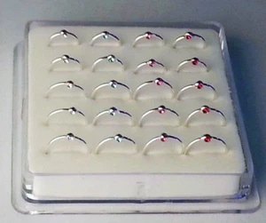 PIERCINGO® 5er SET Nasenpiercing 925 ECHT SILBER Nasenring Ohr Zirkonia Kristall - Picture 1 of 9