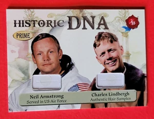 NEIL ARMSTRONG HAIR STRAND RELIC CARD #d1/10 CHARLES LINDBERGH 2024 HISTORIC DNA - Picture 1 of 2