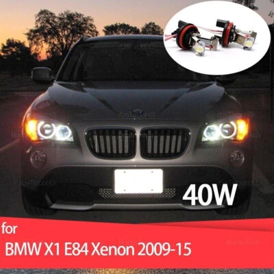 2x H8 LED Halo Ring Angel Eye Light Bulb Maker For BMW X1 E84 Xenon 2009-2015 - Image 1 of 4