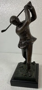 10” Bronz Male Golfer Statue Trophy - Picture 1 of 13