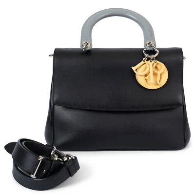70143 Auténtico Bolso CHRISTIAN DIOR Negro Amarillo Gris 2015 BE DIOR PEQUEÑO Foto 1 de 4
