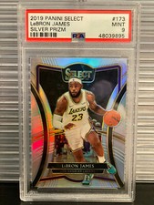 LeBron James 2019-20 Select Silver Premier Level Prizm #173 PSA 9 SP Lakers