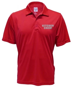 Kitchen Crew Red Polo REFLECTIVE design,Performance Polo, moisture wicking - Picture 1 of 4