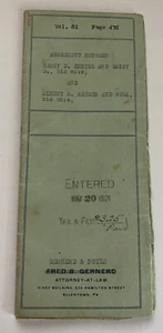 Vintage 1921 Land Deed Borough of Slatington, Lehigh County, PA Pennsylvania - Picture 1 of 2