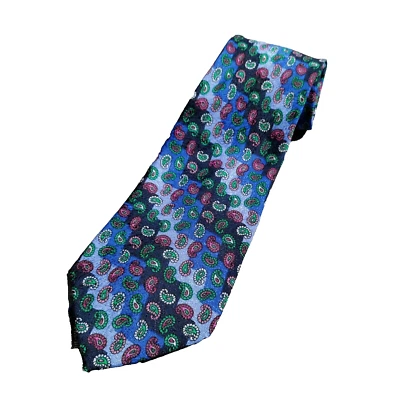 Corbata vintage V2 Versace para hombre con estampado de cachemira multicolor 100 % seda 3,75" de ancho -59" Foto 1 de 4