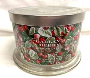 HOMEWORX by Harry Slatkin GARLAND BERRY  4 Wick 18 oz Jar Candle HOLIDAY - Picture 1 of 2