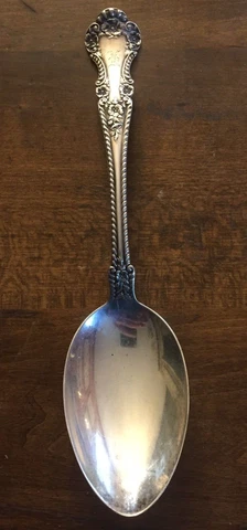 Gorham Cambridge Sterling Silver Serving Spoon 81/2 Inches Monogrammed Cover