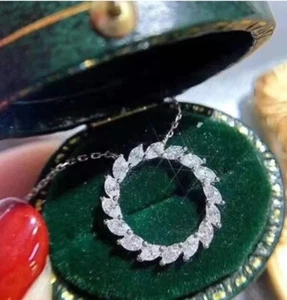Collar Círculo Imperio Bizantino de Lujo con Gran Circonita Cúbica Elegante Cadena - Imagen 1 de 3