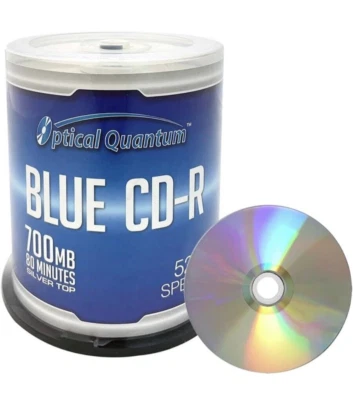 Optical Quantum Blue AZO CD-R 700MB 52X Shiny Silver NEW!! - Image 1 of 4