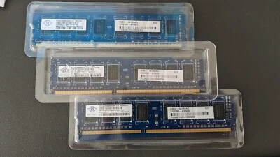 Lot of 3 Nanya 4GB (1g + 1gb + 2gb) 1Rx8 PC3-10600U-9-10-A0 1333 RAM MEMORY  - Image 1 of 4