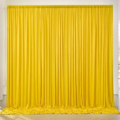 10ft x 10ft Wrinkle Free Yellow Backdrop Curtain for Parties Polyester Photo ... - Image 1 of 4