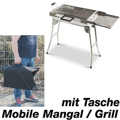 Bolsa móvil de acero inoxidable para barbacoa Shashlik parrilla carbón Foto 1 de 4