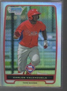 CARLOS VALENZUELA 2012 BOWMAN CHROME PROSPECTS REFRACTOR CARD #BCP165
