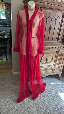 Красивый BOOHOO красный см через кимоно халат прикрытие SIze S - Изображение 1 из 3