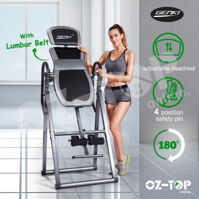 Genki Gravity Inversion Table Heavy Duty Stretcher Back Inverter w/PVC Belt Home - image 1 of 4