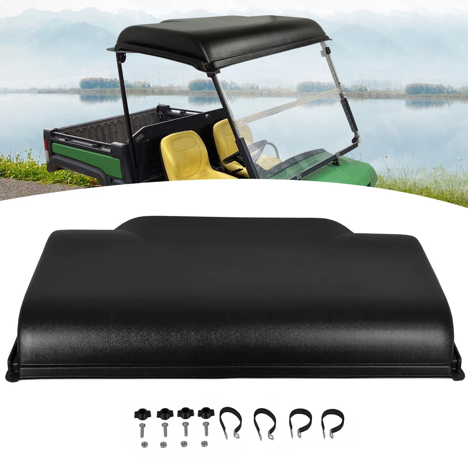 Hard Top Black Roof Plastic For John Deere Gator TE TS TX 2x4 2005-2020 - Image 1 of 4