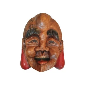 Máscara de Buda pintada de madera china para colgar en la pared - Imagen 1 de 15