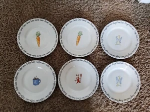 10 Strawberry Street Dessert/Cake 8" Plates - set of 6 - Picture 1 of 5