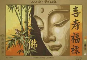 Buddha, Birds and Bamboo Tapestry Design Printed On Canvas TFJ-5001 - Imagen 1 de 1