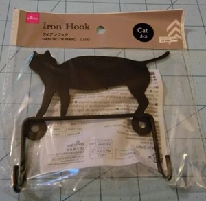 Daiso Brand: Black Iron Cat Wall Holder With Two Hooks, Brand New, Free Shipping - Picture 1 of 8