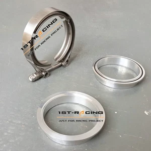 3.5" V-Band 89mm V band Clamp 6061 Aluminum Flanges Turbo Intercooler Piping Kit - Picture 1 of 6