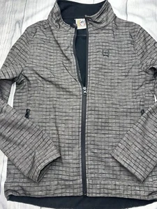 Cinch Boys Size Large (12) Softshell Jacket Brown Gray Plaid - Picture 1 of 5