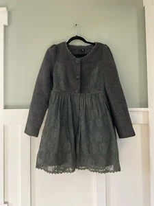 Ryu: Anthropologie Women’s Fit & Flare Snap Coat Dress Gray Small Stunning - Picture 1 of 14