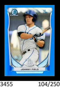 1-2014 BOWMAN CHROME BLUE REFRACTOR JOHNNY FIELD TWINS /250 QTY - Picture 1 of 4